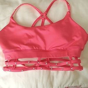 Cross Back Studded Sports Bra
